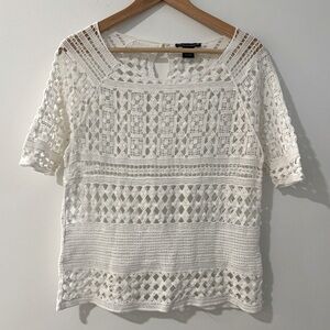 Chelsea and Theodore white crochet women top size medium